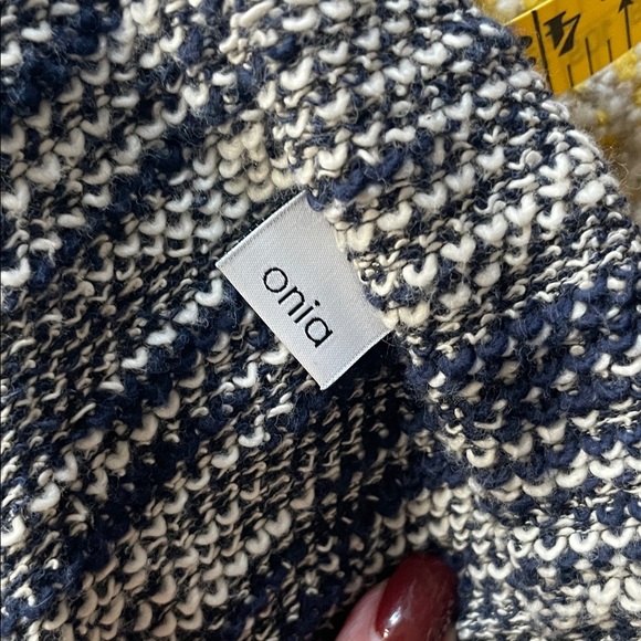 Onia Navy and White Knit Hoodie - Picture 7 of 13